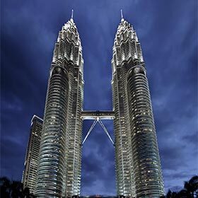 The Petronas Twin Towers in Kuala Lumpur have 78 elevators.