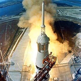 The Saturn rockets were launched near Houston, on the edge of the Gulf of Mexico.