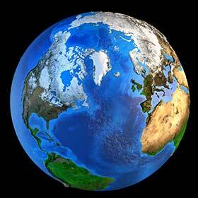 Si on se plaçait au-dessus du pôle Nord de la Terre, on la verrait tourner sur son axe dans le sens des aiguilles d’une montre.