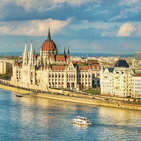 The Danube flows through Budapest, the capital of Hungary.
