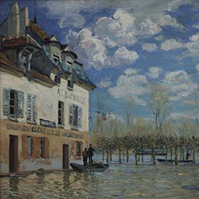 La barque pendant l’inondation, Port-Marly a été peint par Édouard Manet.