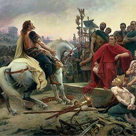Julius Caesar, impressed by the courage of Vercingetorix, pardoned him after three years in prison.
