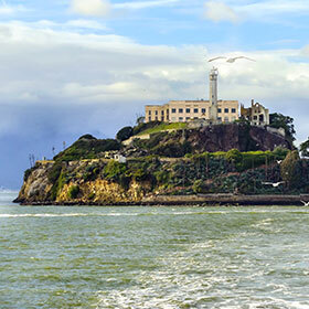 Alcatraz Federal Penitentiary is located in Massachusetts Bay, off the coast of Boston.