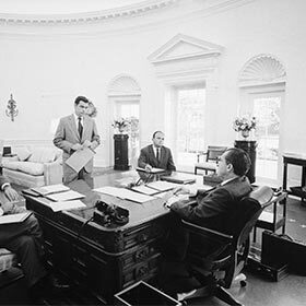 Richard Nixon was accused of planning the theft of secret documents from Democratic Party headquarters.