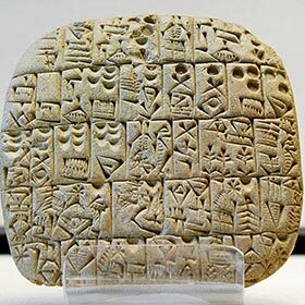 L’écriture a été inventée vers 3400 ans av. J.-C., pour enregistrer des transactions commerciales.
