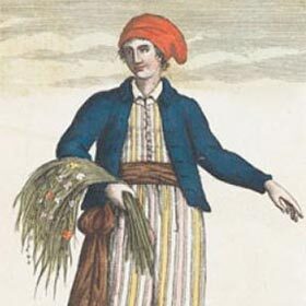 Jeanne Baret (1740–1807), the first woman to go around the world, disguised as a man during the voyage.