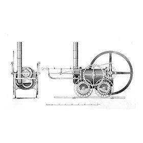 The first locomotives were used to carry livestock from the English countryside to cities.