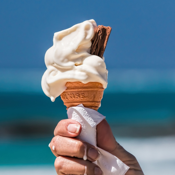 The ideal temperature for scooping ice cream is between zero and five degrees Celsius.