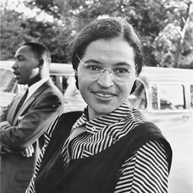 Rosa Parks became an iconic figure in the struggle for civil rights after refusing to give up her seat to a white man at the movies.