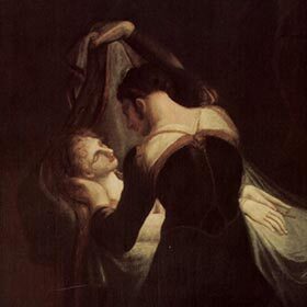 Romeo commits suicide on Juliet’s grave by being deliberately bitten by vipers.