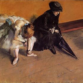 C’est Degas qui a réalisé Attente, un pastel sur papier.