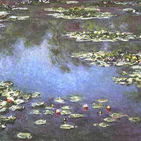 The artist Vincent van Gogh painted about 250 paintings with a water lily theme.