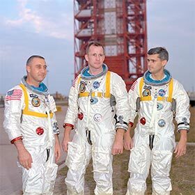 The three astronauts of Apollo 1 died on the Moon.