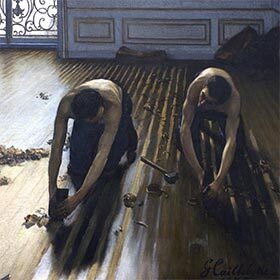 The painting The Floor-Scrapers was rejected by the Salon de peinture et de sculpture in Paris.