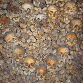 The Paris Catacombs hold the remains of about 6 million people.