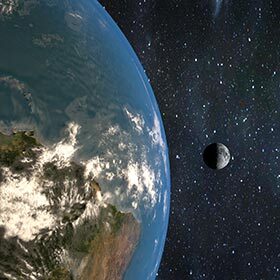 La Lune complète un tour de la Terre en un peu plus de 27 jours.