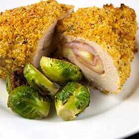 An escalope wrapped around ham and cheese is called a “cordon bleu.”