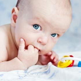A baby’s mouth is more sensitive than his hands.