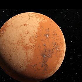 Il y a des tempêtes de sable sur Mars.