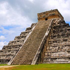 The pyramids at Chichén Itzá can be seen from the skyscrapers of Mexico City.