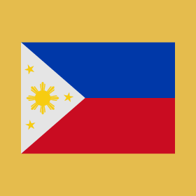 En temps de guerre, le drapeau des Philippines est hissé à l’envers, avec la bande rouge en haut.
