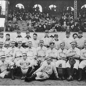 The first World Series was a best-of-three series.
