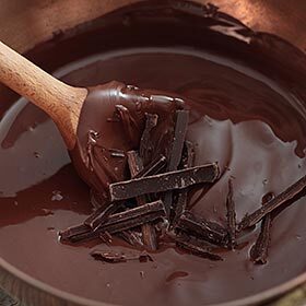 The melting point of chocolate is just below our natural body temperature.