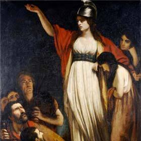 Queen Boudica led a revolt that destroyed Londinium in the year 60 or 61 AD.