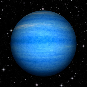 La couleur bleue de Neptune vient des gaz gelés à sa surface.