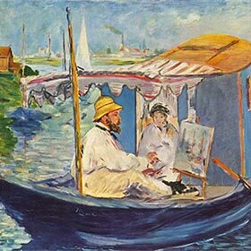 It was Manet who painted, Monet in his studio boat.