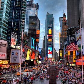 About 40 million people visit Times Square each year.