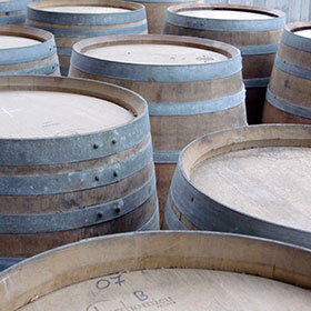 A standard oak barrel contains approximately 59.4 gallons (225 liters) of wine.