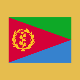 The flag of Eritrea displays laurel branches.