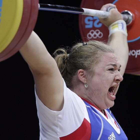 Russian weightlifter Tatiana Kashirina lifted 193 kg (425.5 lb) in the clean and jerk during the 2014 World Championships.