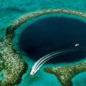 The Great Blue Hole is located in the Mediterranean.