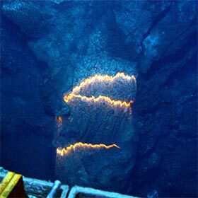The majority of volcanic eruptions take place in the ocean.