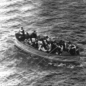 The survivors drifted for three days in lifeboats.