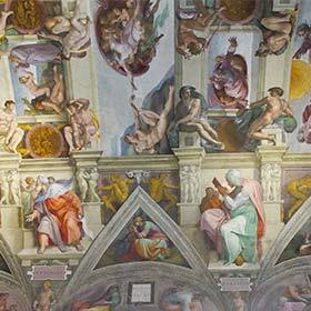 Michelangelo painted the fresco on the ceiling of the Sistine Chapel in 8 months.