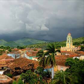Cuba is located on the island of Hispaniola, which it shares with the Dominican Republic.