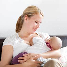 The baby can breathe while nursing.
