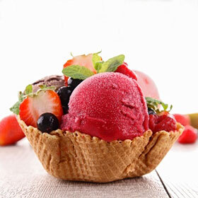 Sorbet is a mixture of pureed fruit and skim milk.