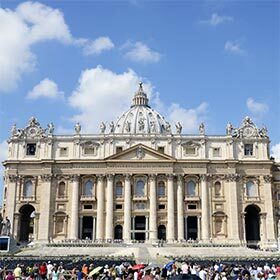Much of the facade of St. Peter’s Basilica was built with stones from the Colosseum in Rome.
