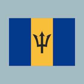 The flag of Jamaica features a black trident.