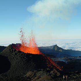 Most of the volcanoes are located in the middle of the tectonic plates.