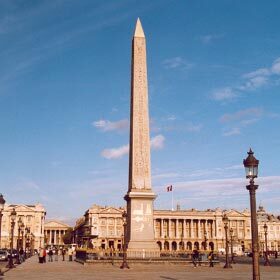 The 3300-year-old obelisk of Place de la Concorde in Paris is from Luxor in Egypt.