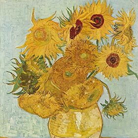 Vincent van Gogh painted Sunflowers, a series of seven canvases.