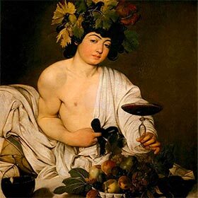 Le Caravage a peint le tableau Bacchus.