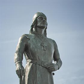 The Viking Leif Eriksson arrived in America 500 years before Christopher Columbus.