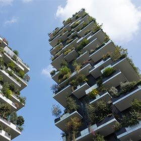 The Vertical Forest project, built in Milan, is equivalent to the vegetation cover of a one-hectare forest.