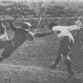 The first World Cup goal was scored by a Frenchman.